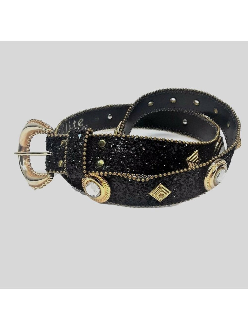 Elite Black Gold Rhinestone Belt Fresno California